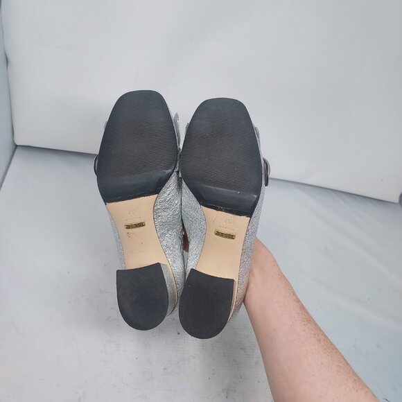 Gucci Marmont Silver Metallic GG Heel Loafer Pump - Picture 2 of 13